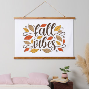 Fall Vibes Wandteppich Mit Holzrahmen