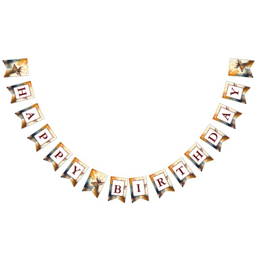 Fall Vibes Wasserfarben Hirsch - Geburtstag Wimpelkette (Alle)