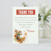 Fall Vibes Watercolor Eichhörnchen - Geburtstag Dankeskarte (Stehend Vorderseite)