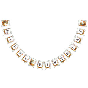 Fall Vibes Watercolor Eichhörnchen - Geburtstag Wimpelkette