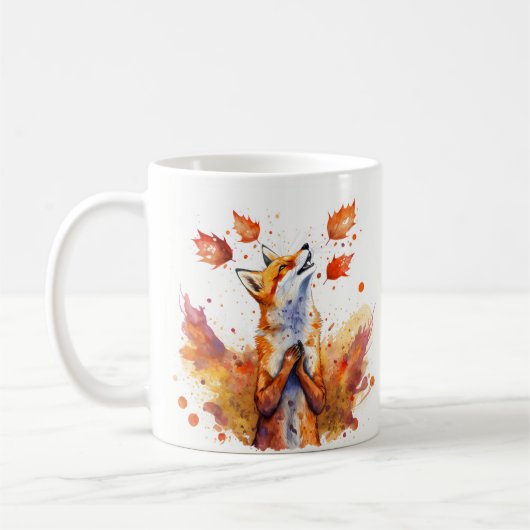 Fall Vibes Watercolor Fox - Kaffeetasse (Links)