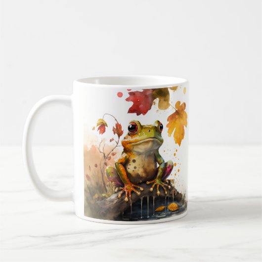 Fall Vibes Watercolor Frosch - Kaffeetasse (Links)