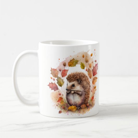 Fall Vibes Watercolor Igel - Kaffeetasse (Links)