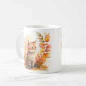 Fall Vibes Watercolor Kitten - Kaffeetasse (Vorderseite Links)