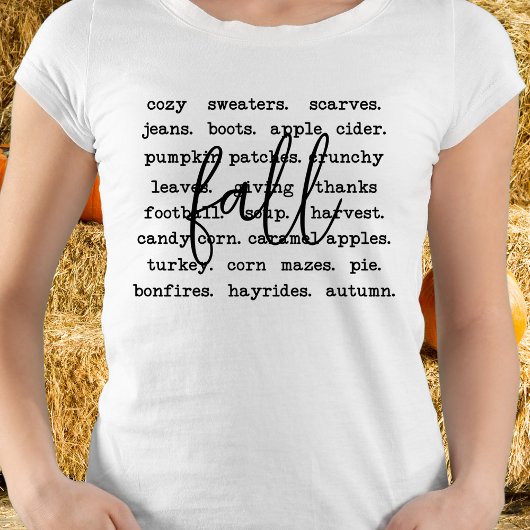 Fall Vibes Words Collage T-Shirt