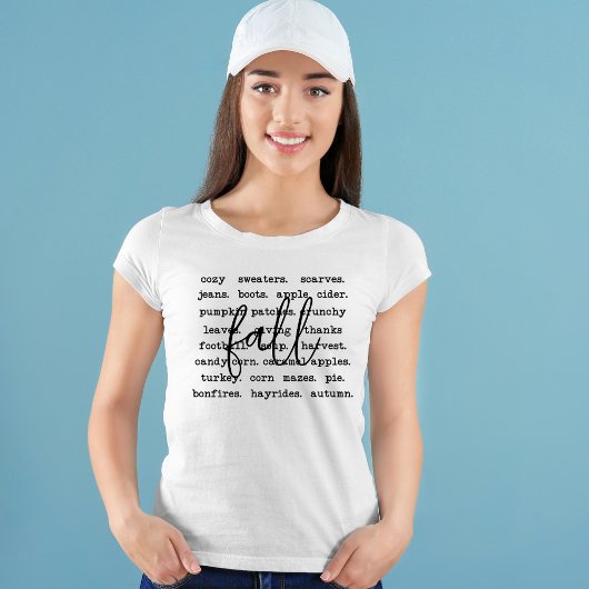 Fall Vibes Words Collage T-Shirt