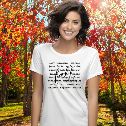 Fall Vibes Words Collage T-Shirt