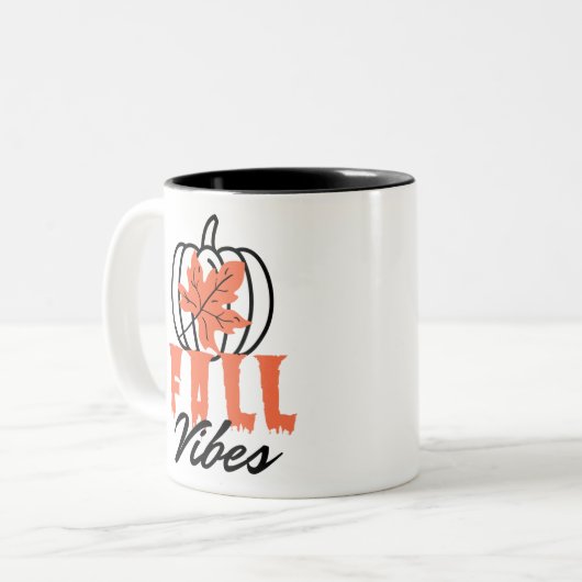 Fall Vibes Zweifarbige Tasse (Vorderseite Links)