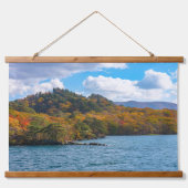 Fall View Avenue Lake Towada Japan Wandteppich Mit Holzrahmen (Vorne)