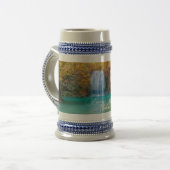 Fall View von Erawan Wasserfall Thailand Bierglas (Vorderseite Links)