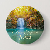 Fall View von Erawan Wasserfall Thailand Button (Vorderseite)
