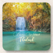Fall View von Erawan Wasserfall Thailand Getränkeuntersetzer (Vorderseite)