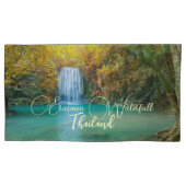 Fall View von Erawan Wasserfall Thailand Kissenbezug (Vorderseite-Links)