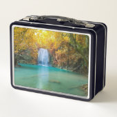 Fall View von Erawan Wasserfall Thailand Metall Brotdose (Rückseite)