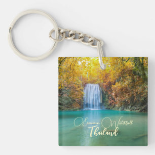 Fall View von Erawan Wasserfall Thailand Schlüsselanhänger