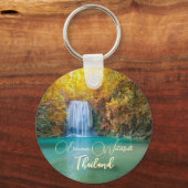 Fall View von Erawan Wasserfall Thailand Schlüsselanhänger (Vorderseite)