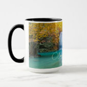 Fall View von Erawan Wasserfall Thailand Tasse (Links)