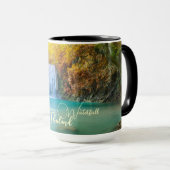 Fall View von Erawan Wasserfall Thailand Tasse (VorderseiteRechts)
