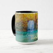 Fall View von Erawan Wasserfall Thailand Tasse (Vorderseite Links)