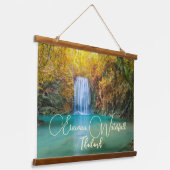Fall View von Erawan Wasserfall Thailand Wandteppich Mit Holzrahmen (Gewinkelt)