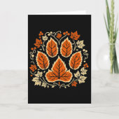 Fall Vine Leaf Dog Paw Print Herbst Ahorn Leaf als Karte (Vorderseite)