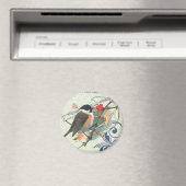Fall Vintager Niedlicher Vogel auf Zweigstelle Magnet (In Situ (Geschirrspüler))