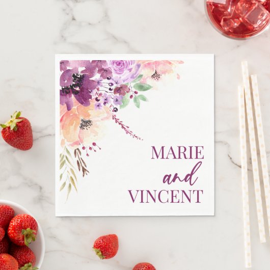 Fall Violet Magenta Lila Blume Serviette (Beispiel)