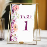 Fall Violet Magenta Lila Blume Tischnummer<br><div class="desc">Dies ist eine Fall Violet Magenta Lila florale Blume Hochzeit Tischnummer!</div>