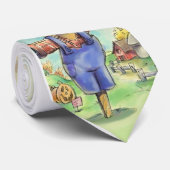 Fall-Vogelscheuche-Cartoon Krawatte (Gerollt)