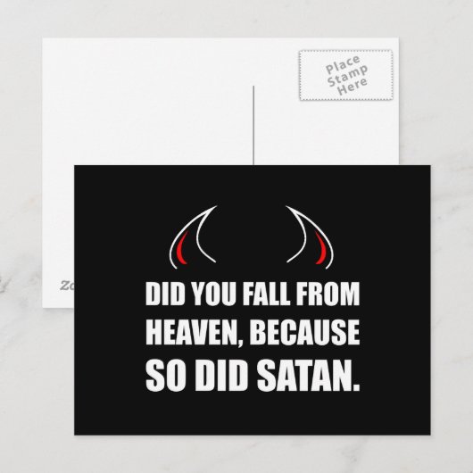 Fall vom Himmelssatan Postkarte (Vorne/Hinten)
