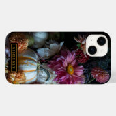 Fall von Blume und Pumkins iPhone Case (Rückseite (Horizontal))