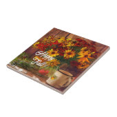 Fall von Blume und Tasse mit anpassbarem Text Fliese (Seite)