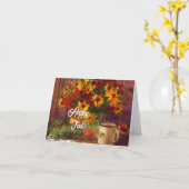 Fall von Blume und Tasse mit anpassbarem Text Karte (Gelbe Blume)