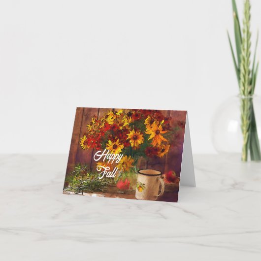 Fall von Blume und Tasse mit anpassbarem Text Karte (Vorderseite)