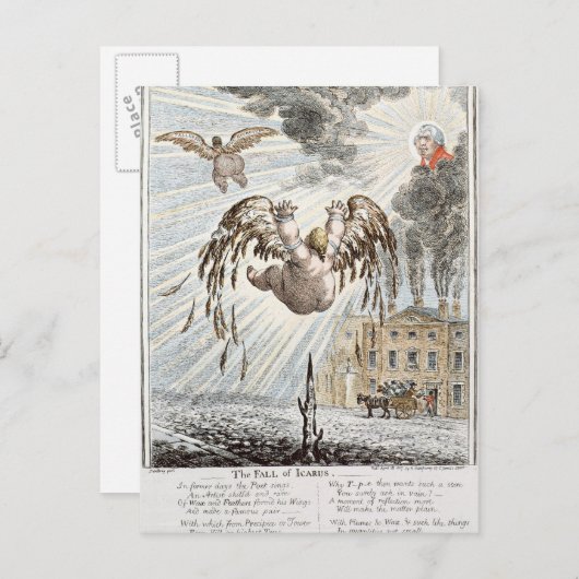 Fall von Icarus, 1807 Postkarte (Vorne/Hinten)