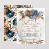 Fall von Liebe Blue Floral Pumpkin Brautparty (Vorne/Hinten)