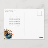 Fall von Liebe Blue Floral Pumpkin Brautparty Postkarte (Rückseite)