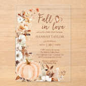 Fall von Liebe Pumpkin-Brautparty Acryleinladungen (Vorderseite)