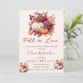 Fall von Liebe Pumpkin-Brautparty Einladung (Stehend Vorderseite)