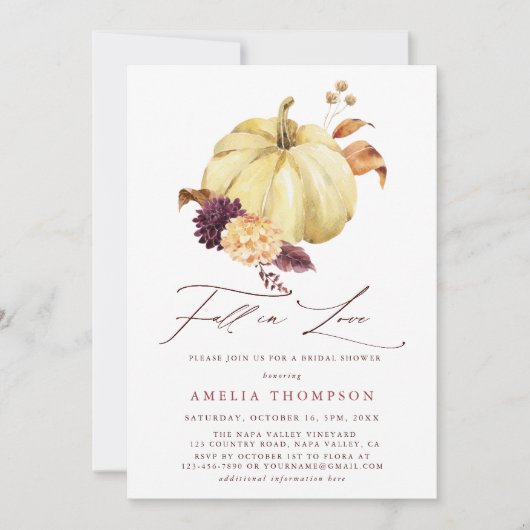 Fall von Liebe Pumpkin-Brautparty Einladung (Vorderseite)