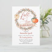 Fall von Liebe Pumpkin-Brautparty Einladung (Stehend Vorderseite)