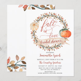 Fall von Liebe Pumpkin-Brautparty Einladung