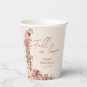 Fall von Liebe Pumpkin-Brautparty Pappbecher (Rückseite)