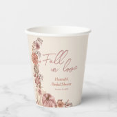 Fall von Liebe Pumpkin-Brautparty Pappbecher (Vorderseite)