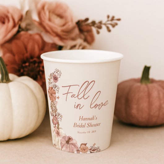 Fall von Liebe Pumpkin-Brautparty Pappbecher