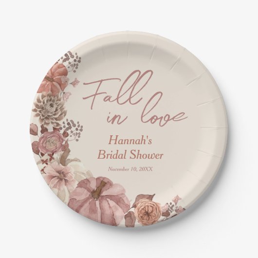 Fall von Liebe Pumpkin-Brautparty Pappteller (Vorderseite)