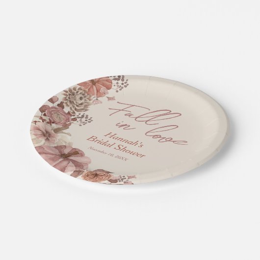 Fall von Liebe Pumpkin-Brautparty Pappteller (Schrägansicht)