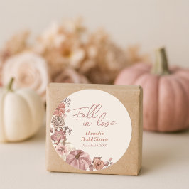 Fall von Liebe Pumpkin-Brautparty Runder Aufkleber
