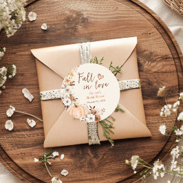 Fall von Liebe Pumpkin-Brautparty Runder Aufkleber