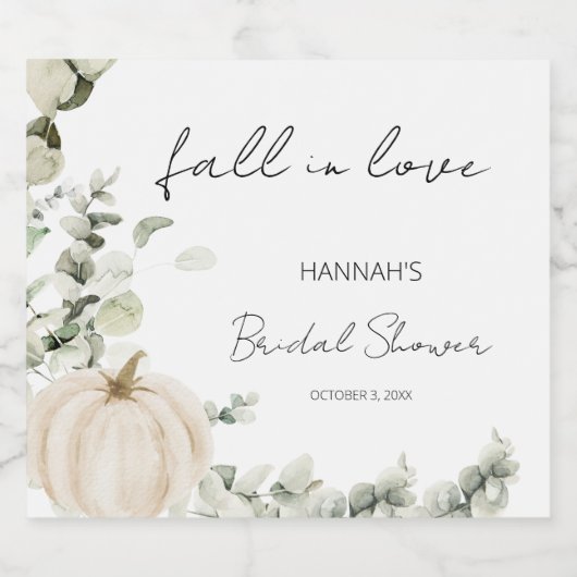 Fall von Liebe Pumpkin-Brautparty Schaumweinetikett (Einzelnes Label)